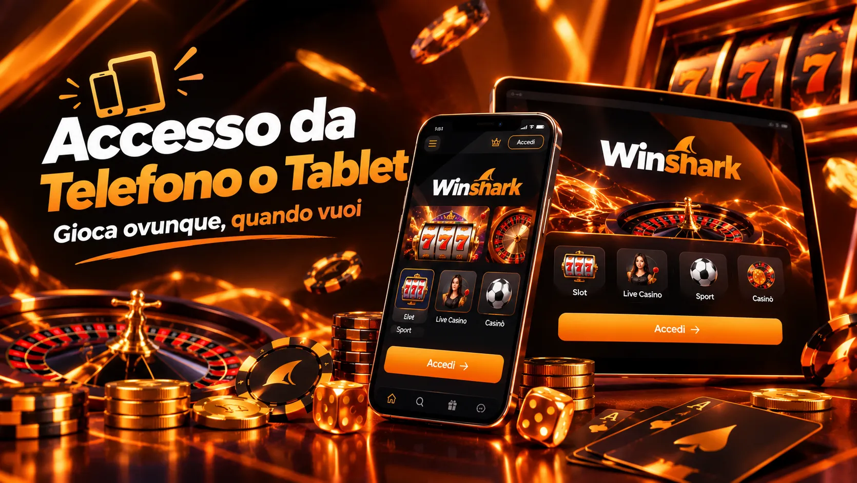 Accesso da Telefono o Tablet